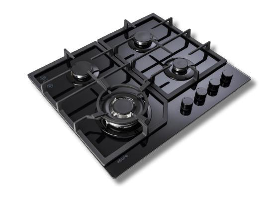 Euro 60cm Gas-on-Glass Cooktop – ECT600GBK2