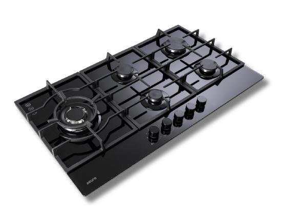 Euro 75cm Gas-on-Glass Cooktop – ECT750GBK2