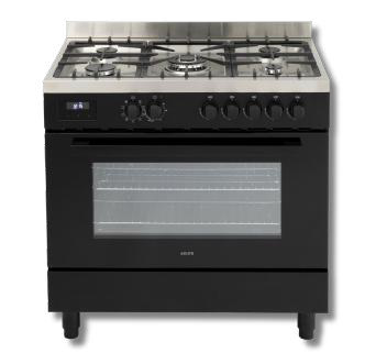 Euro 90cm Dual Fuel Freestanding Cooker Black – EO90FSDPBL
