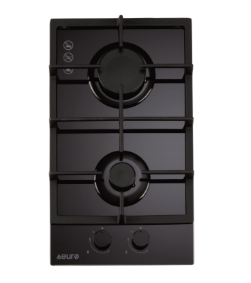 EURO 30cm Two-Burner Gas-on-Glass Cooktop – ECT300GBK2